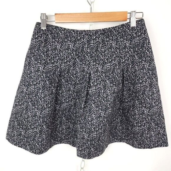 Theory Knee Length Pleated A-Line Flare Stretch Cotton Blend Mini Skirt Womens 4 - Picture 1 of 7